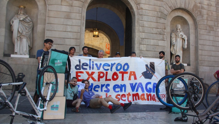 Manifestación de los trabajadores de Deliveroo en Barcelona Manifestación de los trabajadores de Deliveroo en Barcelona
