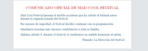 El primer comunicado de la organización El primer comunicado de la organización