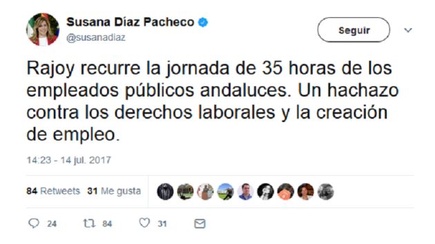 El Gobierno recurre la jornada de 35 horas de los trabajadores públicos andaluces El Gobierno recurre la jornada de 35 horas de los trabajadores públicos andaluces