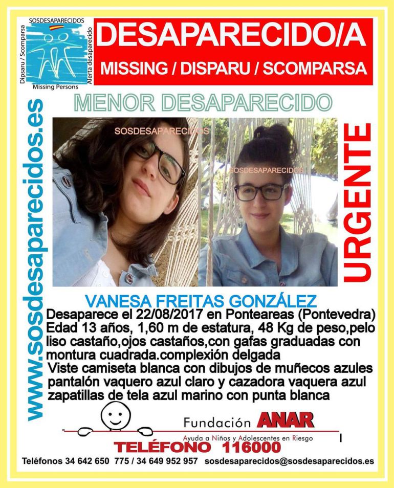 Vanesa lleva desaparecida desde el 22 de agosto. Vanesa lleva desaparecida desde el 22 de agosto.