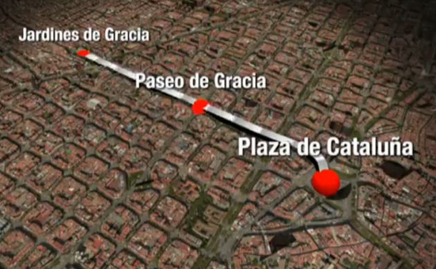 Recorrido que seguirá la manifestación en Barcelona. Recorrido que seguirá la manifestación en Barcelona.