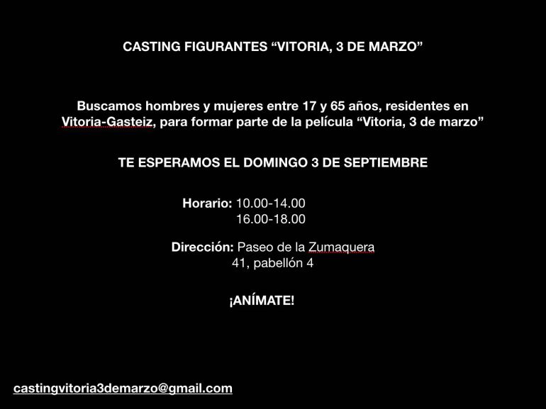 Cartel que anuncia el casting de figurantes para la película Cartel que anuncia el casting de figurantes para la película
