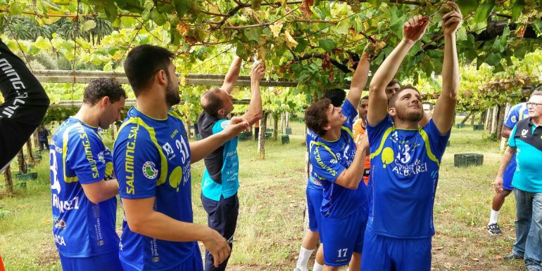Los jugadores del Teucro, de vendimia Los jugadores del Teucro, de vendimia