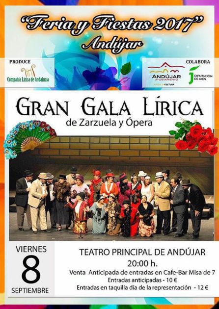 La Gran Gala Lírica de Zarzuela y Ópera podrá disfrutarse en el Teatro Principal de Andújar este viernes 8 a partir de las 20 h. La Gran Gala Lírica de Zarzuela y Ópera podrá disfrutarse en el Teatro Principal de Andújar este viernes 8 a partir de las 20 h.