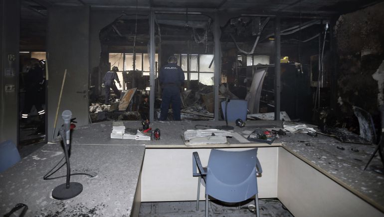 Imagen del estado en el que quedó el juzgado de primera instancia número 2 tras el incendio del pasado día 10 en la Ciudad de la Justicia de València. Imagen del estado en el que quedó el juzgado de primera instancia número 2 tras el incendio del pasado día 10 en la Ciudad de la Justicia de València.