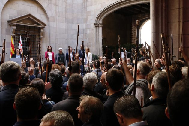 Ada Colau en su discurso en el Ayuntamiento. Ada Colau en su discurso en el Ayuntamiento.