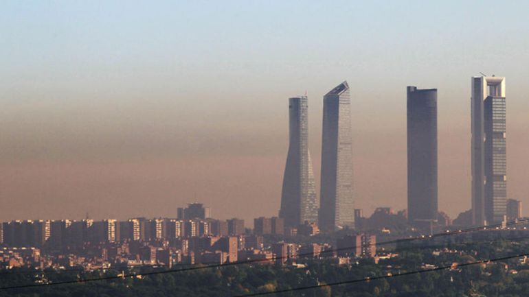 Vista de la contaminación atmosférica en Madrid. Vista de la contaminación atmosférica en Madrid.