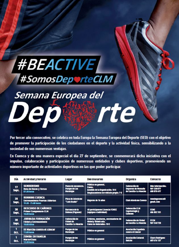 Cuenca se convertirá en un macro evento deportivo en la Semana Europea del Deporte Cuenca se convertirá en un macro evento deportivo en la Semana Europea del Deporte