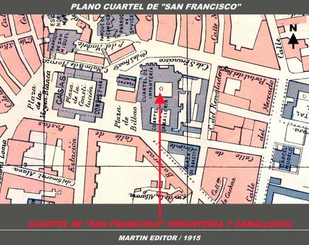 PLANO DEL CUARTEL DE VITORIA EN 1912 PLANO DEL CUARTEL DE VITORIA EN 1912