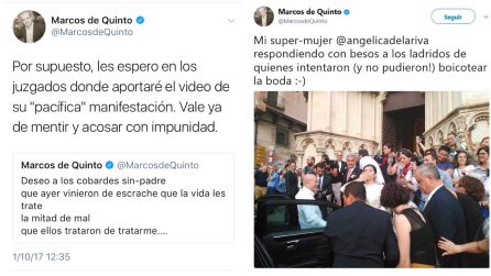 Marcos de Quinto denunciará a los manifestantes que acudieron a su boda Marcos de Quinto denunciará a los manifestantes que acudieron a su boda