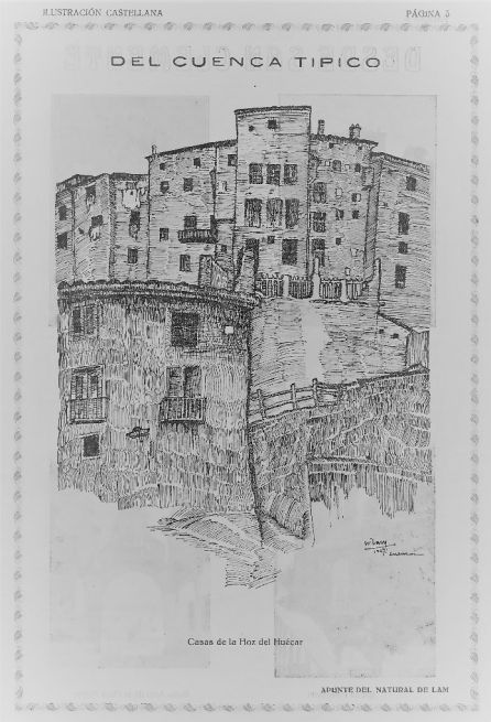 Dibujo realizado en Cuenca por el pintor cubano Wifredo Lam durante su estancia en la ciudad entre 1925 y 1927 y publicado en 'La Ilustración Castellana'. Dibujo realizado en Cuenca por el pintor cubano Wifredo Lam durante su estancia en la ciudad entre 1925 y 1927 y publicado en 'La Ilustración Castellana'.
