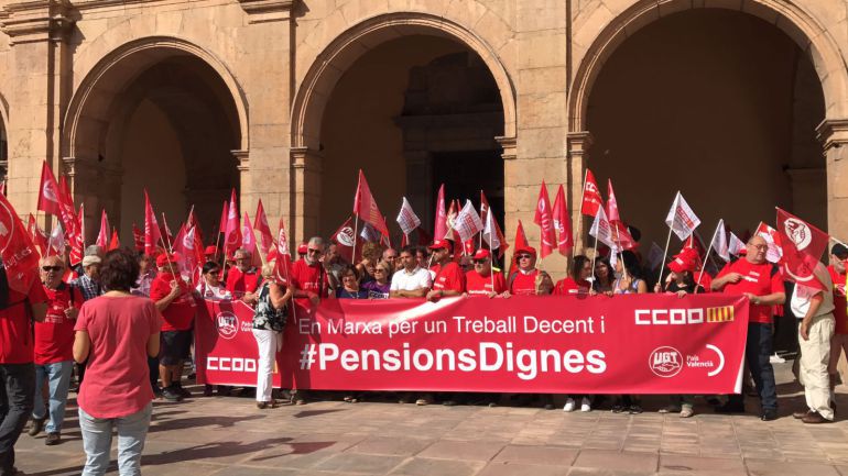 Los sindicatos en un acto reivindicativo en Castellón la semana pasada Los sindicatos en un acto reivindicativo en Castellón la semana pasada