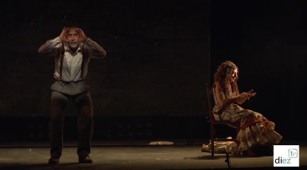 Ambos actores en un momento de la representacion de ¡Ay Carmela! Ambos actores en un momento de la representacion de ¡Ay Carmela!