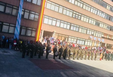 Banderas de Galicia y España en el acto de la Guardia Civil en A Coruña Banderas de Galicia y España en el acto de la Guardia Civil en A Coruña