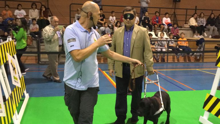 El alcalde, Manuel Serrano, se ha animado a probar al experiencia de utilizar un perro guía El alcalde, Manuel Serrano, se ha animado a probar al experiencia de utilizar un perro guía