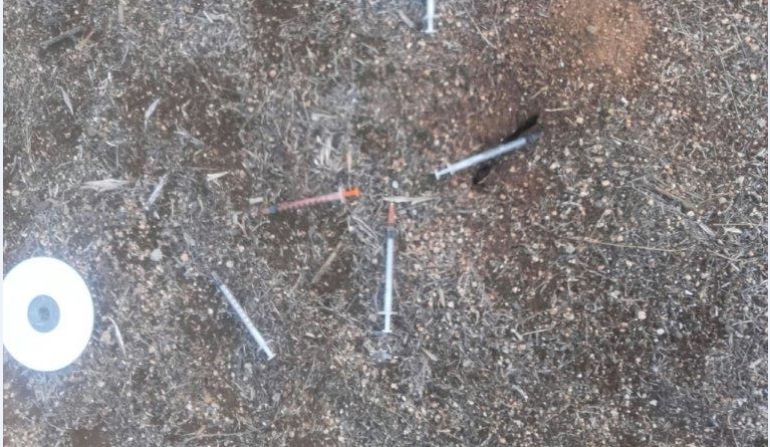 Una de las imágenes con la que los padres del Ciudad de Nara denuncian la situación en el entorno del colegio Una de las imágenes con la que los padres del Ciudad de Nara denuncian la situación en el entorno del colegio
