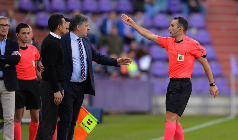 Francisco Rodríguez en el momento de ser expulsado en el partido ante el Valladolid Francisco Rodríguez en el momento de ser expulsado en el partido ante el Valladolid