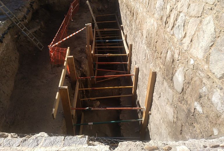 Zona en la que se ha encontrado la muralla de época romana Zona en la que se ha encontrado la muralla de época romana
