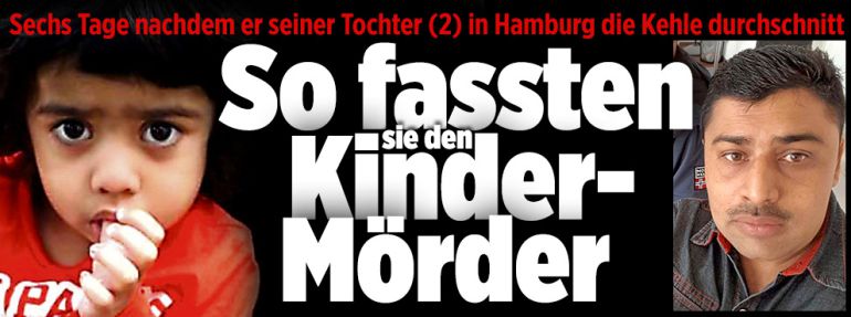 Portada de la página web del diario alemán "Bild", con la imagen del presunto asesino,y la pequeña víctima Portada de la página web del diario alemán "Bild", con la imagen del presunto asesino,y la pequeña víctima