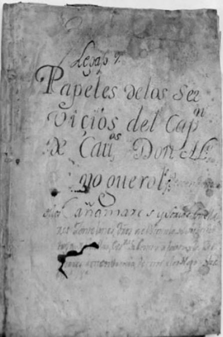 Portada de los 'papeles' de Alonso de Noguerol. Portada de los 'papeles' de Alonso de Noguerol.
