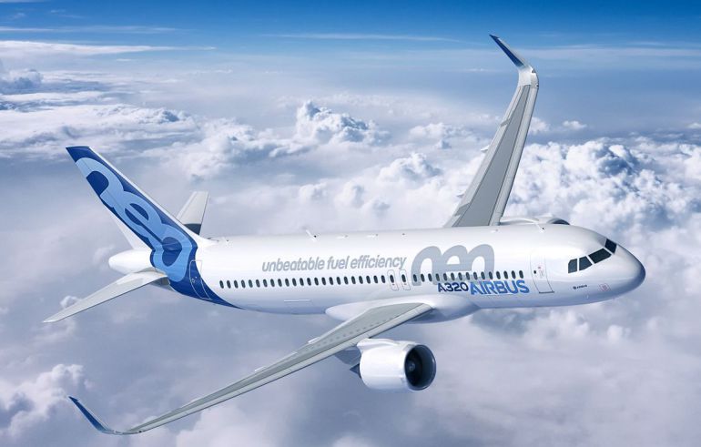 El modelo A320neo en vuelo El modelo A320neo en vuelo