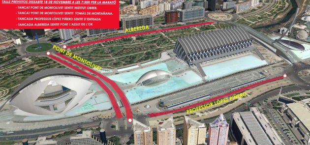 Recorrido del Maratón Valencia Trinidad Alfonso y afecciones al tráfico Recorrido del Maratón Valencia Trinidad Alfonso y afecciones al tráfico