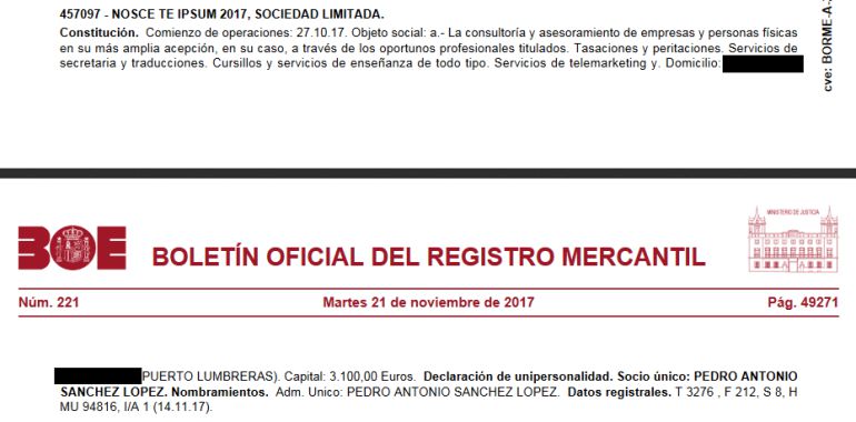 El ex Presidente Pedro Antonio Sánchez funda una consultoría en Puerto Lumbreras El ex Presidente Pedro Antonio Sánchez funda una consultoría en Puerto Lumbreras