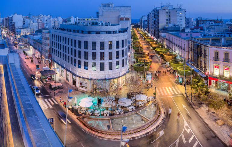 Imagen área del centro de la capital. Imagen área del centro de la capital.