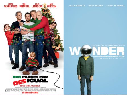 Carteles de "Dos padres por desigual" y "Wonder" Carteles de "Dos padres por desigual" y "Wonder"