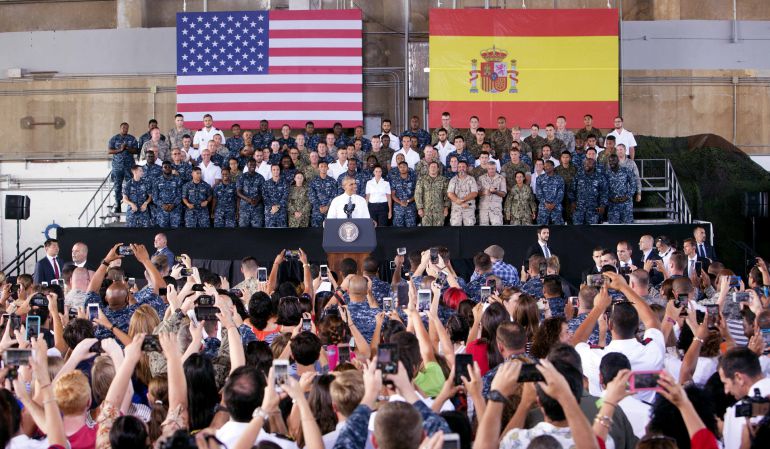Imagen de la última visita de Obama a la base de Rota Imagen de la última visita de Obama a la base de Rota