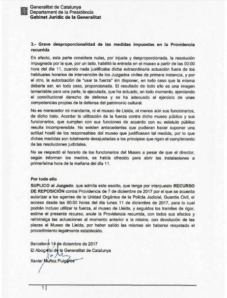 Sixena: Méndez de Vigo retirarà el recurs presentat per la Generalitat per a què tornin les obres de Sixena a Lleida Sixena: Méndez de Vigo retirarà el recurs presentat per la Generalitat per a què tornin les obres de Sixena a Lleida