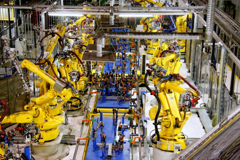 Algunos de los robots de la planta de Figueruelas Algunos de los robots de la planta de Figueruelas