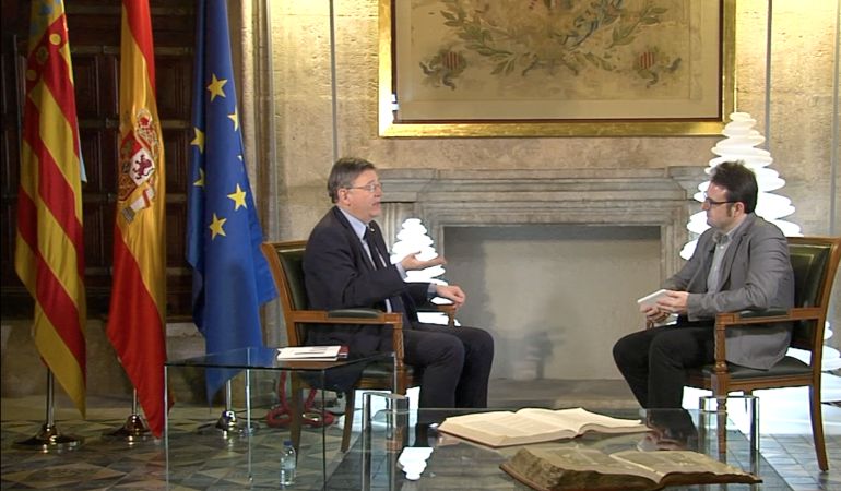 Momento de la entrevista a Ximo Puig Momento de la entrevista a Ximo Puig