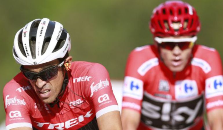 Alberto Contador, delante de Chris Froome Alberto Contador, delante de Chris Froome