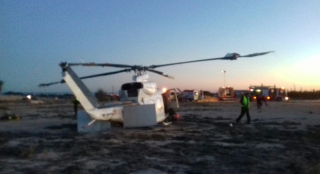 Helicóptero accidentado en Mutxamel Helicóptero accidentado en Mutxamel