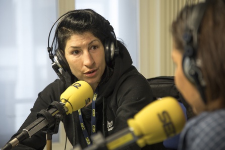 La boxeadora, a los micros de la Ser La boxeadora, a los micros de la Ser