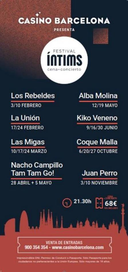 Música i gastronomia, protagonistes del Festival Íntims 2018 de Casino Barcelona Música i gastronomia, protagonistes del Festival Íntims 2018 de Casino Barcelona