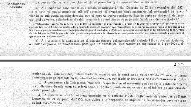 Documento que incluye la cláusula de propiedad para San Vicente de Paúl en caso de que las viviendas no se vendan en el plazo de un año. Documento que incluye la cláusula de propiedad para San Vicente de Paúl en caso de que las viviendas no se vendan en el plazo de un año.
