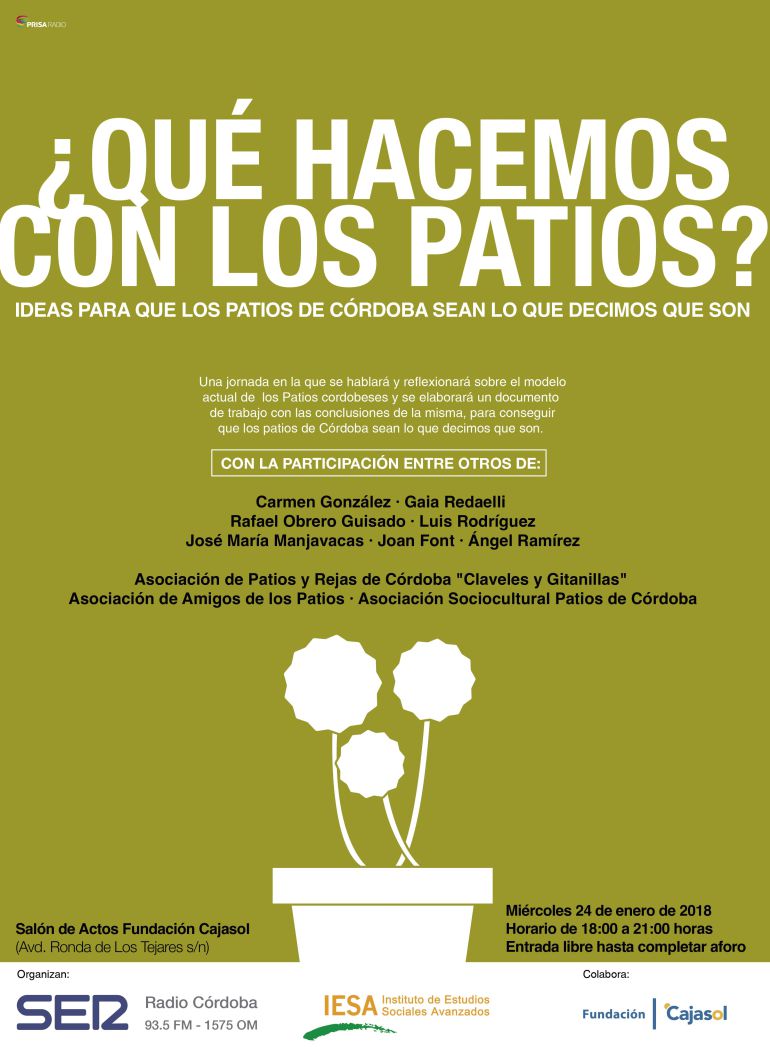 Miércoles 25 de Enero, de 18 a 21h en la Fundación Cajasol (Ronda de los Tejares 32) Miércoles 25 de Enero, de 18 a 21h en la Fundación Cajasol (Ronda de los Tejares 32)