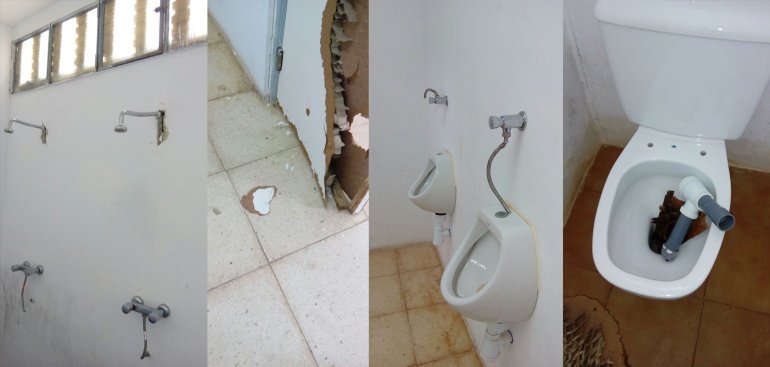 Los destrozos fueron cuantiosos y afectan a las instalaciones del vestuario del equipo visitante Los destrozos fueron cuantiosos y afectan a las instalaciones del vestuario del equipo visitante