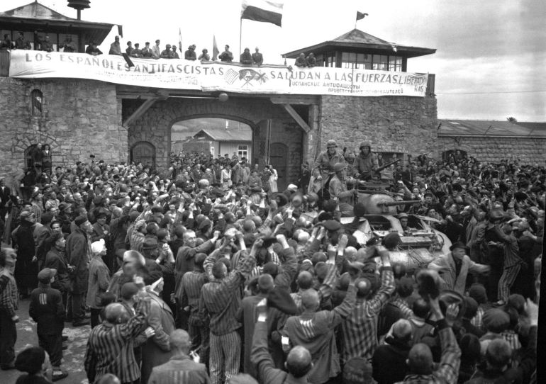 Imagen de los campo de concentración de Mauthausen tomada el 6 de mayo de 1945 tras la liberación del mismo por el ejército norteamericano Imagen de los campo de concentración de Mauthausen tomada el 6 de mayo de 1945 tras la liberación del mismo por el ejército norteamericano