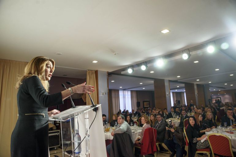 Susana Díaz en su intervención ayer en Almería. Susana Díaz en su intervención ayer en Almería.