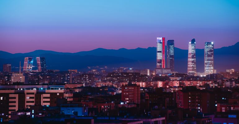 El 'skyline' nocturno de Madrid El 'skyline' nocturno de Madrid