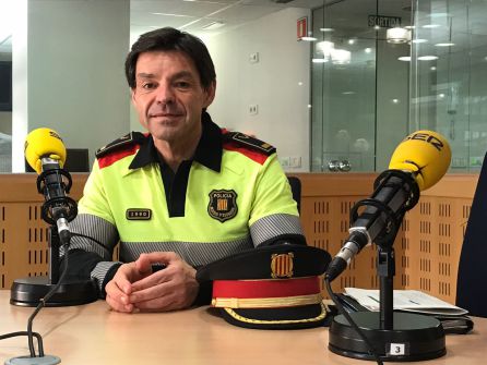 Joan Costa, cap dels Mossos de Trànsit, durant l'entrevista a Ràdio Girona Joan Costa, cap dels Mossos de Trànsit, durant l'entrevista a Ràdio Girona