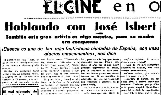 Entrevista con Pepe Isbert en el periódico Ofensiva en 1956. Entrevista con Pepe Isbert en el periódico Ofensiva en 1956.