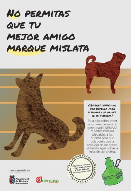 Tríptico informativo de la campaña contra la los orines de perro en las calles de Mislata Tríptico informativo de la campaña contra la los orines de perro en las calles de Mislata