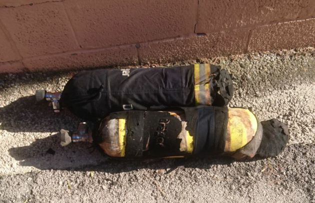 Estado del equipamiento de los bomberos tras el incendio Estado del equipamiento de los bomberos tras el incendio