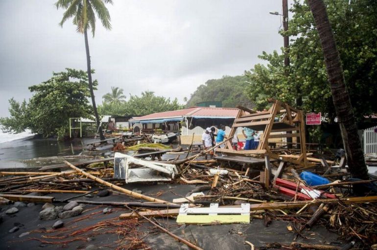 Destrozos por uno de los huracanes en el Caribe. Destrozos por uno de los huracanes en el Caribe.