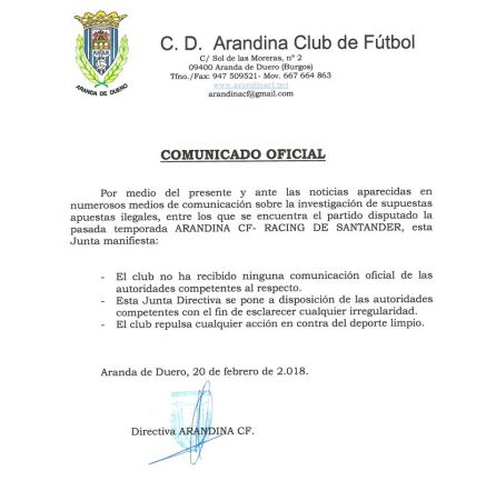 Este es el comunicado redactado por el club blanquiazul. Este es el comunicado redactado por el club blanquiazul.