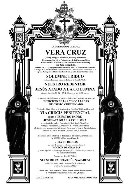 Cartel anunciador del Solmene Triduo Cartel anunciador del Solmene Triduo
